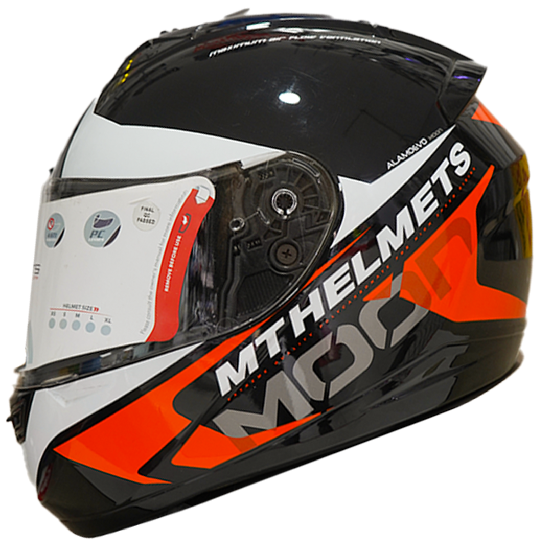 CASCO MT ALAMO EVO MOON NARANJA BRILLO